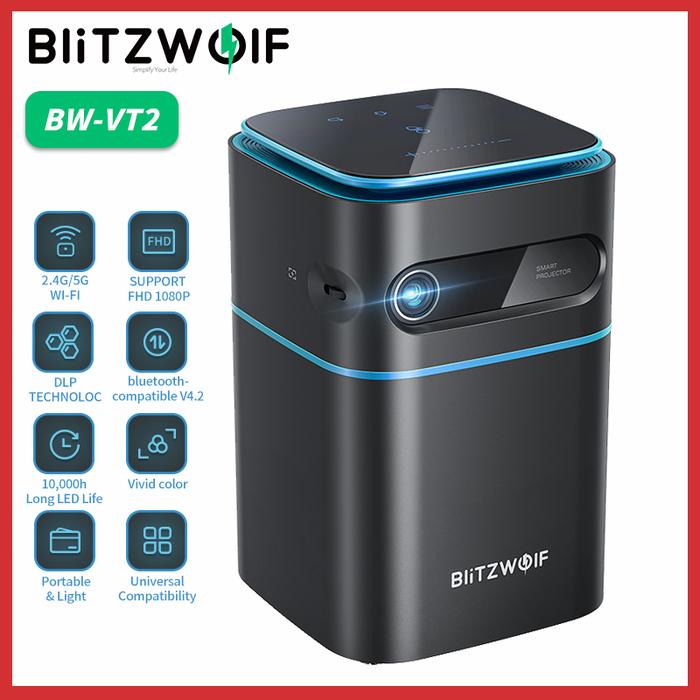 BlitzWolf DLP Mini WIFI Projector Android 9.0 bluetooth Speaker