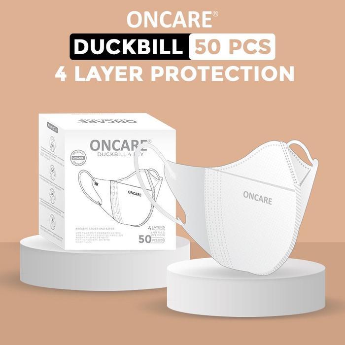 Masker Duckbill Dewasa Garis Earloop Oncare,mouson,alkindo 4 Ply Isi 50 Pcs