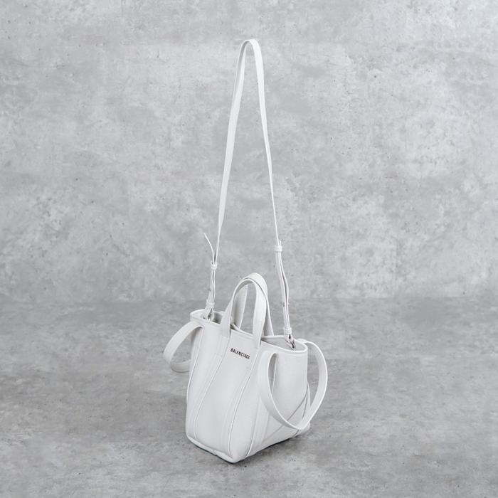 Tas BALENCIAGA ALL WHITE LEATHER BUCKET BAG WITH LS 100% ORIGINAL - 17X12X21CM