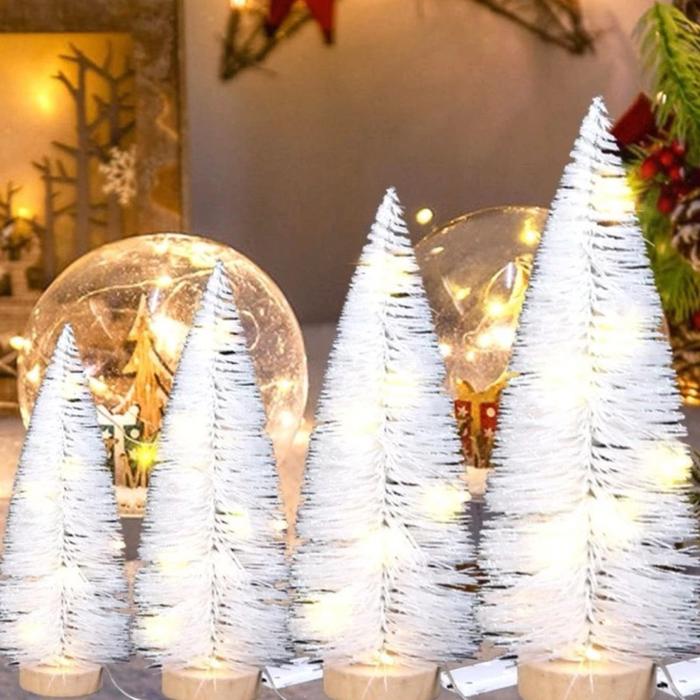 Pohon natal mini putih dekorasi meja/pohon natal meja dekorasi natal