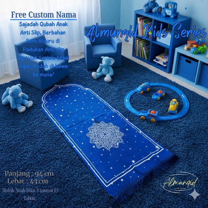 Almunqid Sajadah Kids Series 43 x 94 cm Semi Bludru Lembut Anti Slip untuk Anak 3-10 Tahun Karakter 