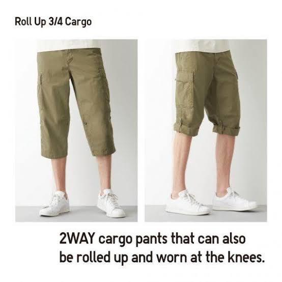 Short pants cargo zip up 3/4 uniqlo army super cakep like new