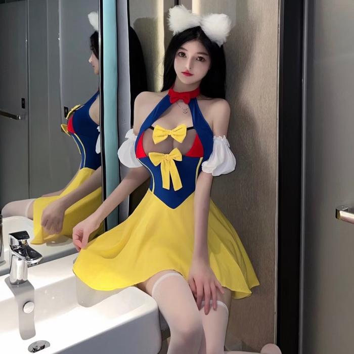 Lingerie Wanita Sexy cosplay uniform Bodysuit Kostum Pelayan Gaun Putri Seksi