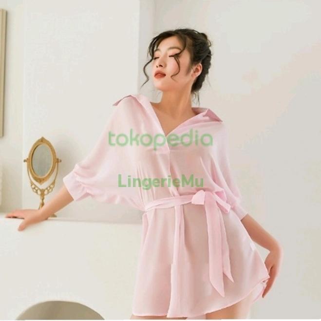 Promo Outer Bikini Pantai Beachwear Kemeja G String Sifon Tipis Transparan