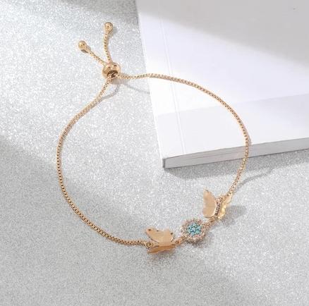 COD gelang rantai kupu-kupu fashion Korea yang indah untuk  liontin berlian titanium anti karat dan 