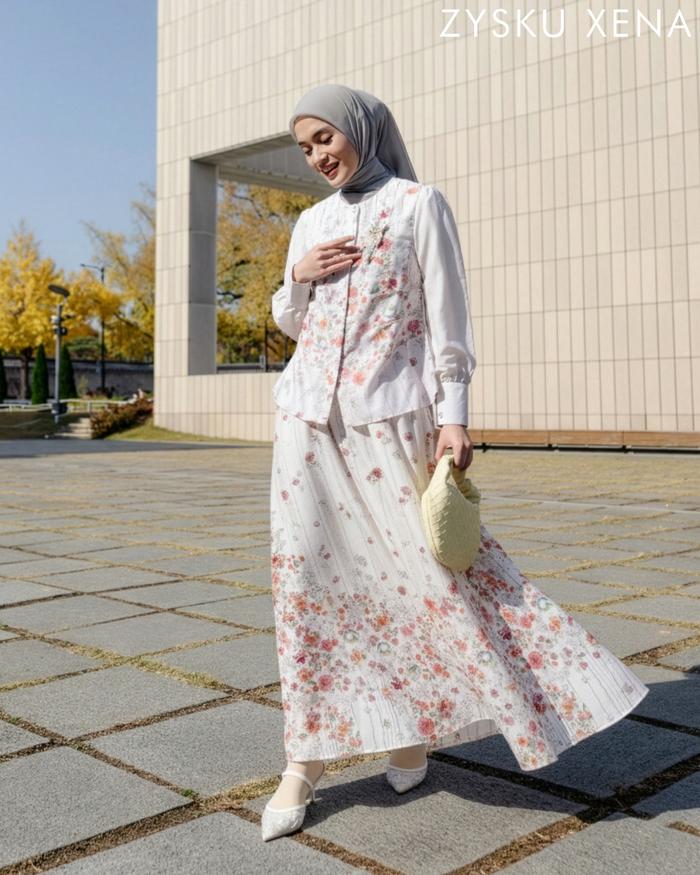 Zysku Xena | Vivera One Set & Blouse - 3 Warna | Setelan Blus dan Rok Busui Friendly Lebaran