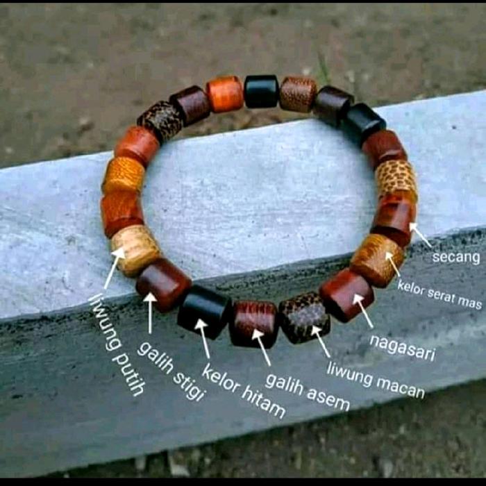 Kalung Gelang Kayu Secang Kelor Serat Mas Galih Stigi Galih Asem Liwung Macan Liwung Putih