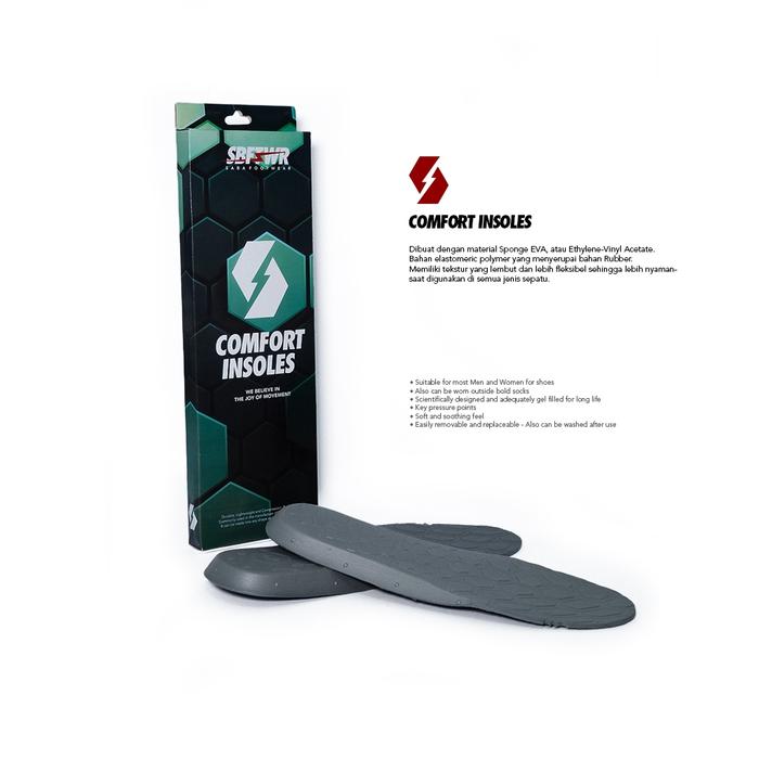 SABA - Insole Premium Grey Dari Saba Footwear