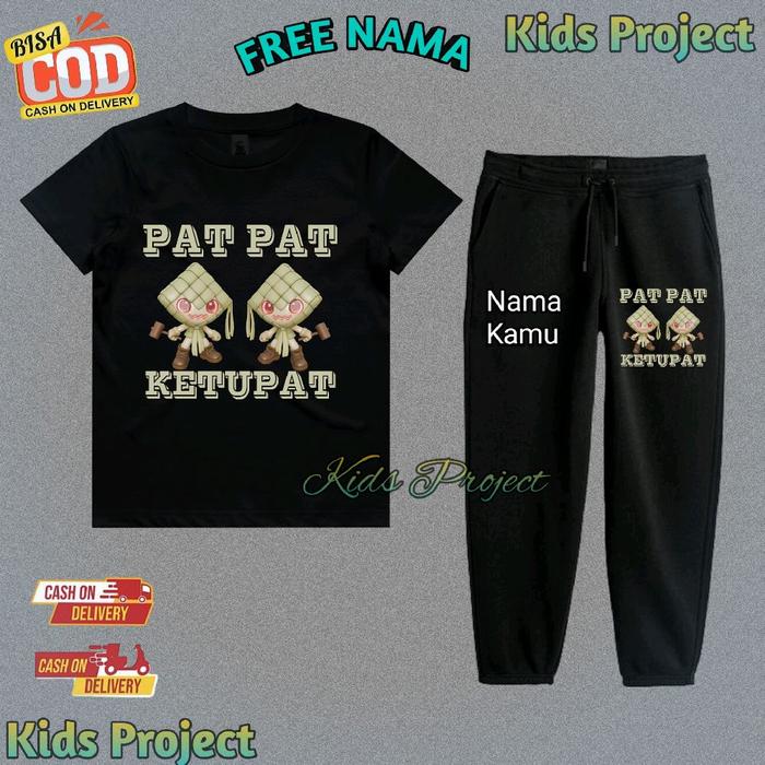 Setelan Kaos Jogger Anak Stelan Anomali Pat Pat Ketupat