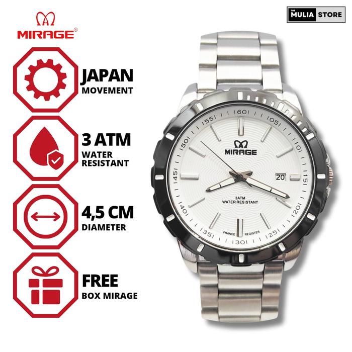 MIRAGE Jam Tangan Pria Mirage Original 8549 BRP M Tanggal Analog