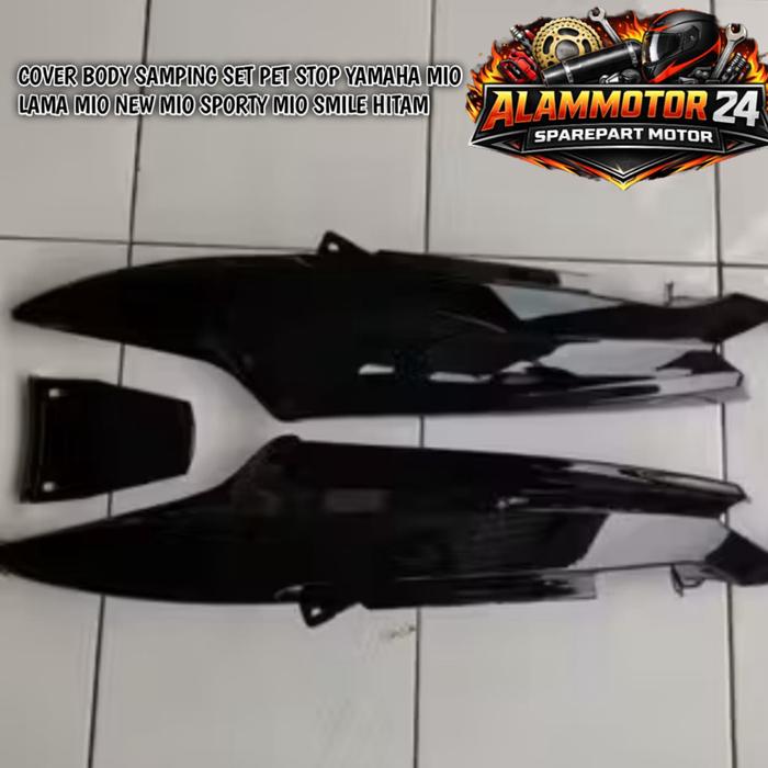 COVER BODY SAMPING SET PET STOP YAMAHA MIO LAMA MIO NEW MIO SPORTY MIO SMILE HITAM Asli