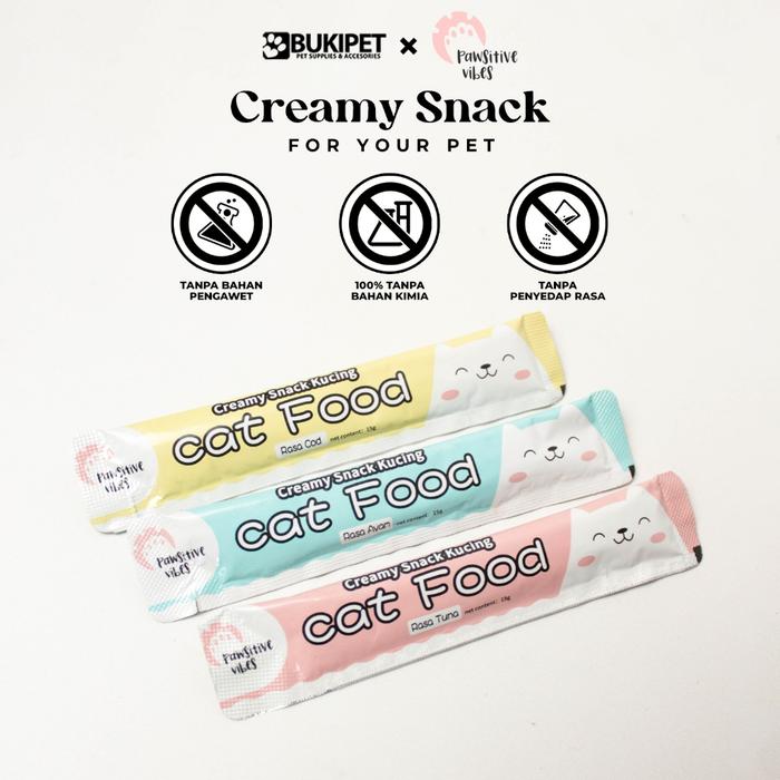 Snack Kucing Cemilan Liquid Creamy Ishtar Snack- X Pawsitive Vibes Pet Creamy Treats Snack