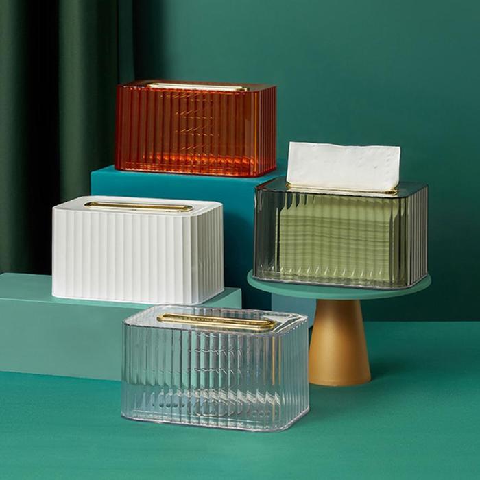 Luxury Tissue Box Transparent Desktop Pumping Paper Storage Box Paper