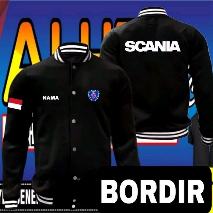 Jaket bordir Scania jaket Scania jaket varsity Scania jaket baseball Scania jaket kerja Scania jaket