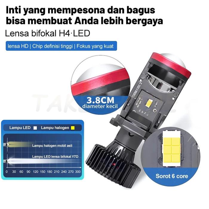 Mini Projektor Projie Y7D Terang/Y7D Lampu Led Mobil Dan Motor