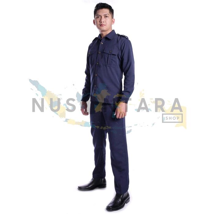 Seragam Safari Security Satpam/ Baju Driver/Seragam Paspampres Warna Navy