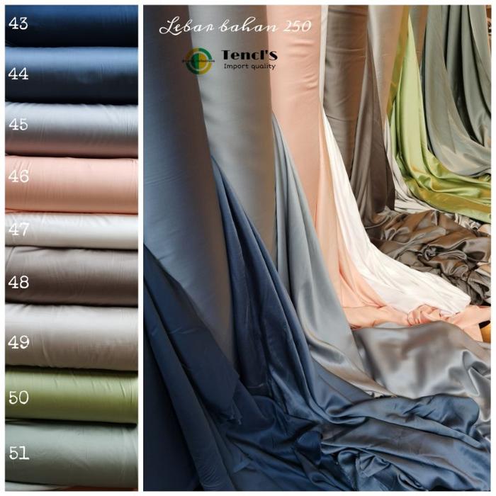 Bahan Kain Sutra Organik Tencls Bambu Polos Meteran / Sprei & Bedcover Sutra Organic Lyocell Tenc