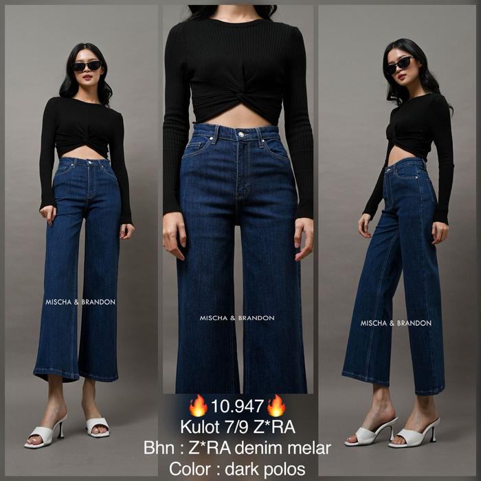 MISCHA & BRANDON Celana Jeans Viral Wanita Model Cutbray Kulot dan Skater Versatile Stylish Kenyaman
