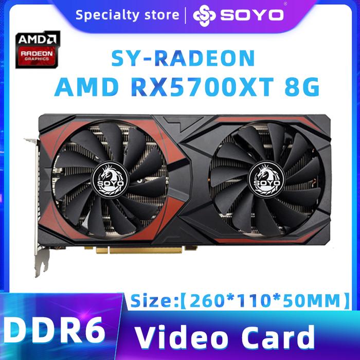 SOYO AMD Radeon RX5700XT RX580 5500XT 6600XT 6600M GDDR6 Video Memory