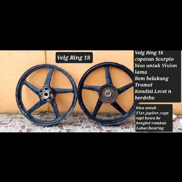 Velg Copotan Scorpio Ring 18 Velg model Bintang Palang 5 Velg Depan Rem Cakram Velg belakang Rem TRO
