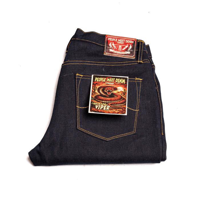 PMD & CO - CRIMSON VIPER - 15 oz - Indigo X Red - Denim Selvedge Accent - Slim Straight