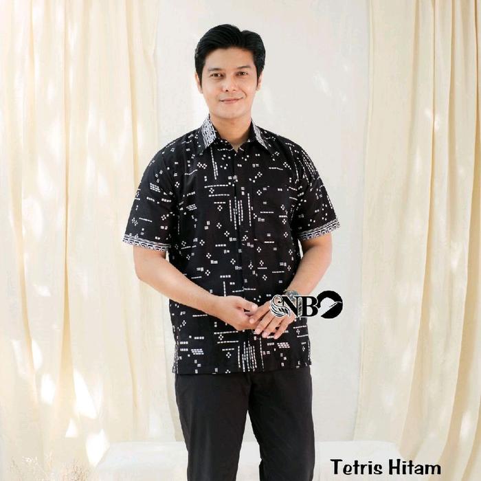 baju atasan hem batik pria dewasa katun premium M L XL XXL Pendek Kemeja priaburgundy Abstrak solo s
