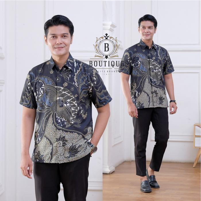 [PROMO] Kemeja Batik Pria Simple Lengan Pendek Bahan Katun Premium Atasan Baju Kerja Hem Cowok Motif