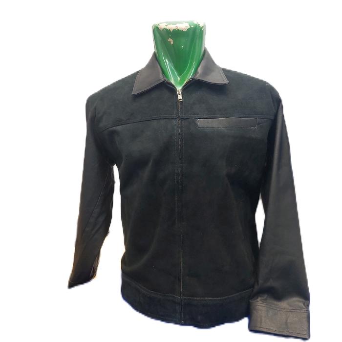 Jaket Kulit Suede Kambing Perpaduan Kulit Polos untuk Pria dan Wanita - Casual, Blazer, Keren, Panja
