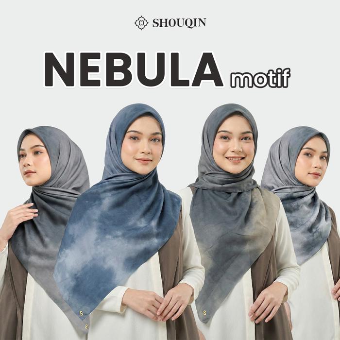 Shouqin Nebula Motif Hijab Gradien Spesial Lebaran Jilbab All Motif Kerudung Segi Empat Voal Laser C