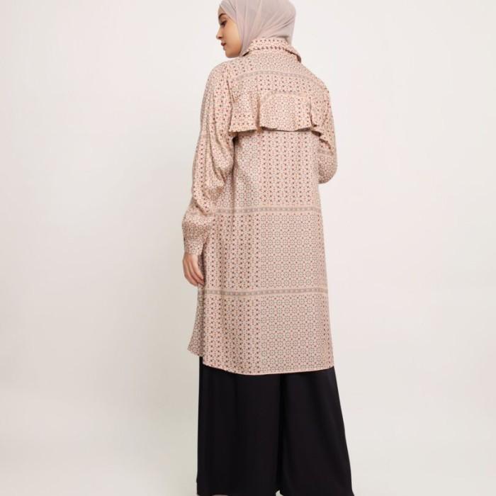 Tunik Sarimbit Cordoba Elzatta Hijab Baju Atasan Wanita - Cream, S