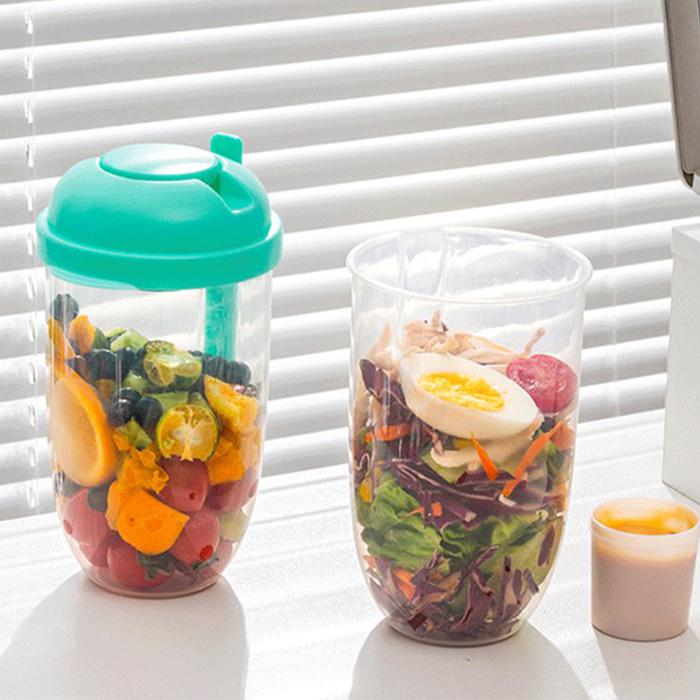 Portable Salad Cup Bottle Salad Container For Lunch Carry To Go