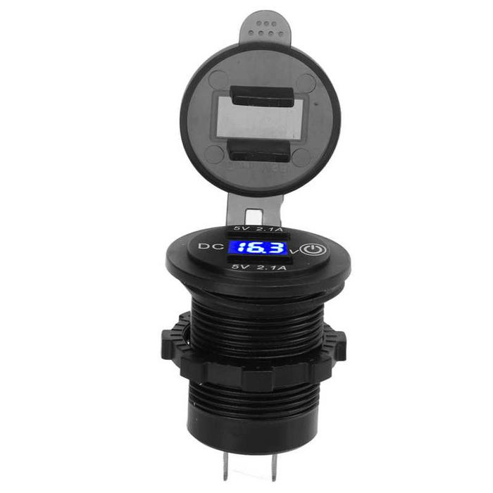 Soket Charger Mobil Port USB Ganda untuk Truk untuk Sepeda Motor 12 ÷