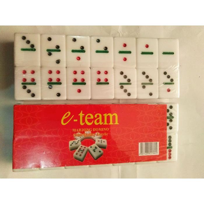 mahjong Domino bahan keramik ukuran domino 3x2 1/2 cm jumlah ada 28 biji  domino mahjong