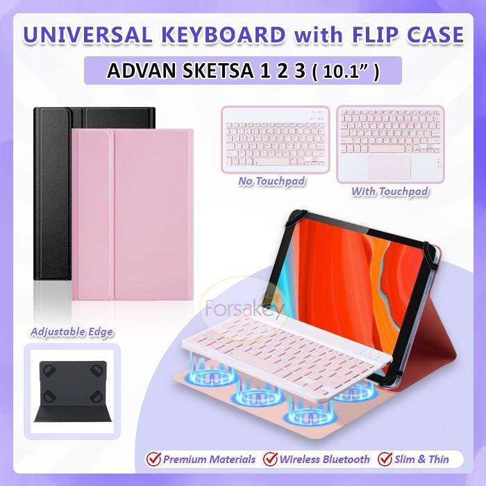Advan Sketsa 1 2 3 Tab Tablet Advance 10 10.1 Inch ( PINK & HITAM ) Wireless Bluetooth Keyboard Keyb