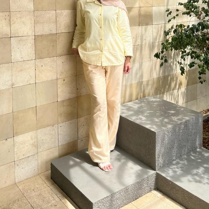 Wispie City Pants | Celana Salur wanita | Celana Panjang Wanita | Celana Pants salur Highwaist