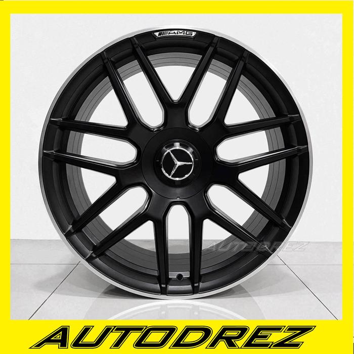 Velg Mercy Mercedes Jip W460 W463 AMG G63 G-Class 5x130 R 22 Matt Black Machined Lip