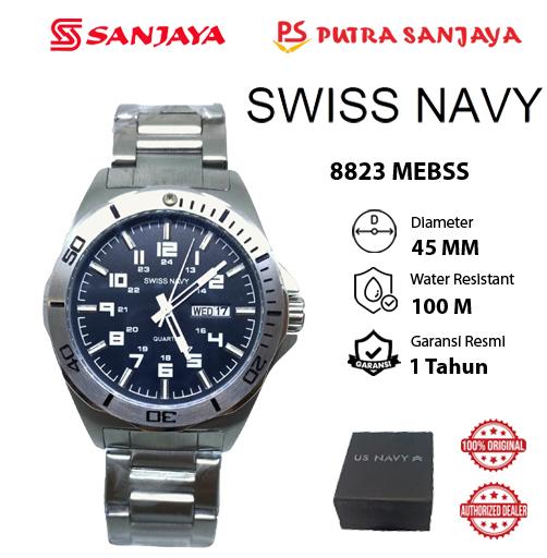Jam Tangan SWISS NAVY 8823 MEBSS Pria Original Garansi Resmi 1 tahun Stainless Steel