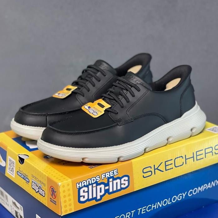 SKECHERS Garza Brock (Kulit Sapi) - Black | 205479/BLK | Original Store MAP Sepatu Hitam Slip-ins