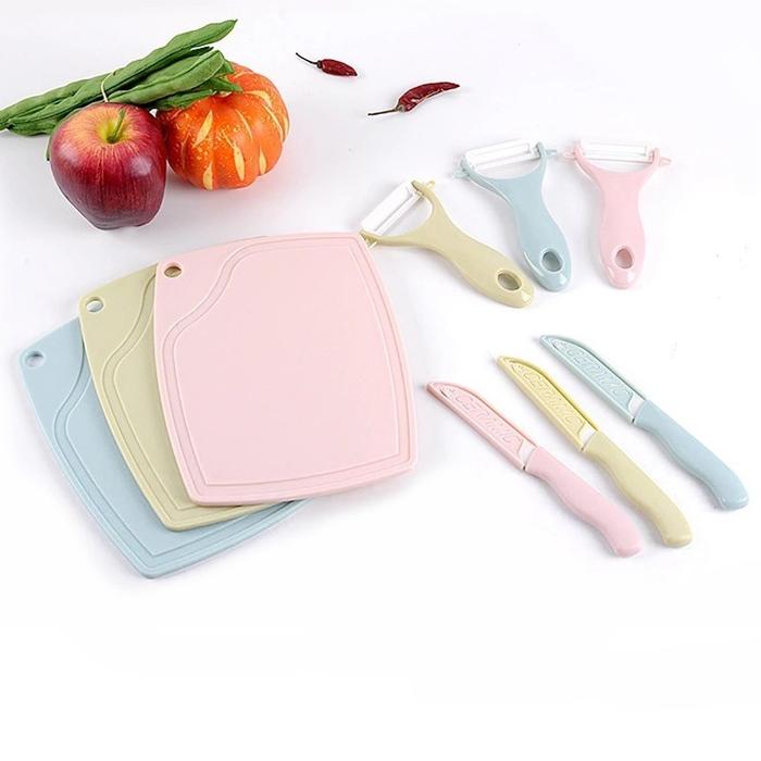 Pisau set Ceramic / Pisau Set Keramik 3 in1 / Talenan Set Knife