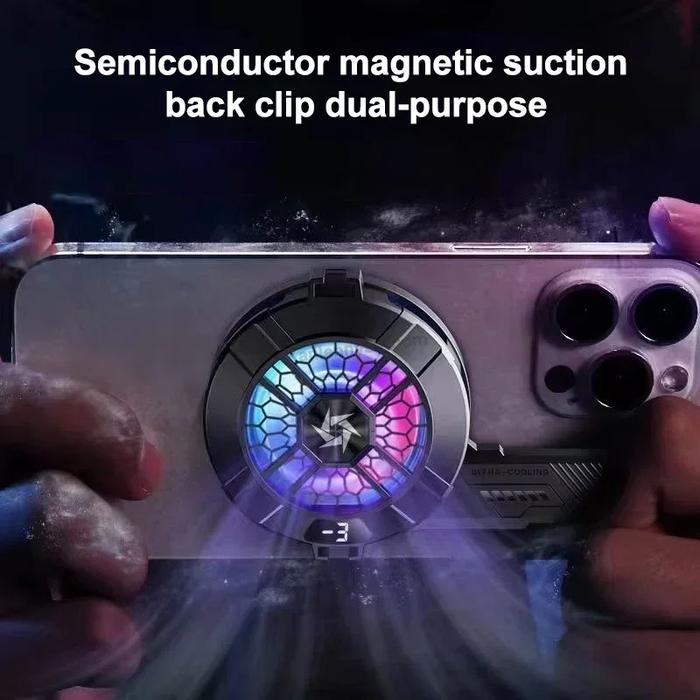 SL33 Mobile Phone Cooling Fan Semiconductor Magnetic/ Back-clip 2 in 1 Cool Heat Sink for IOS Androi