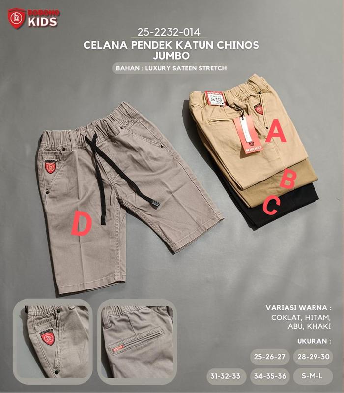 A01 Celana pendek katun chinos max umur 15tahun Fashion Remaja