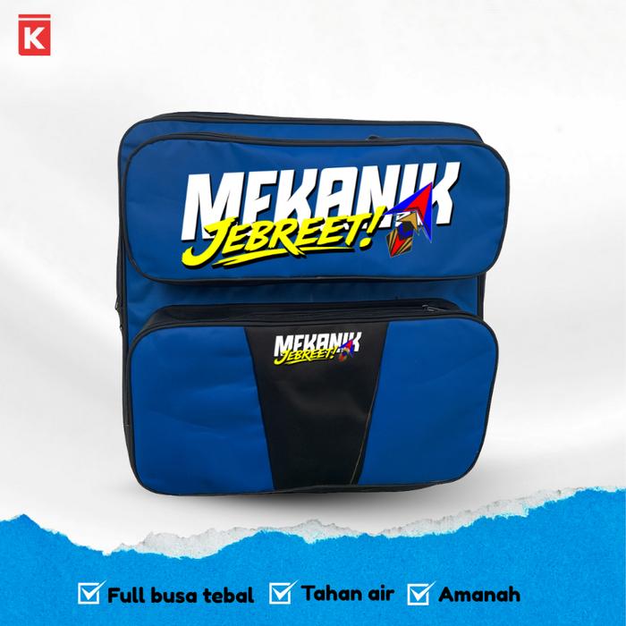 Tas Layang Layang Motif Mekanik Jebreet Nilon Polyester Anti Air Muat 150 Layangan Biru Merah
