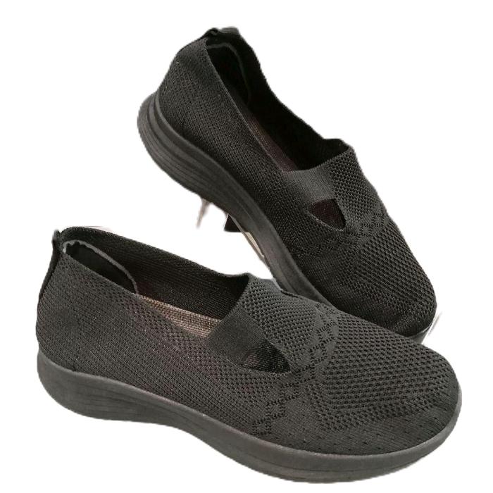 SEPATU WANITA COLLIN SAILATU (HITAM & COKLAT) Sneakers Shoes Karet Kasual Kerja nyaman