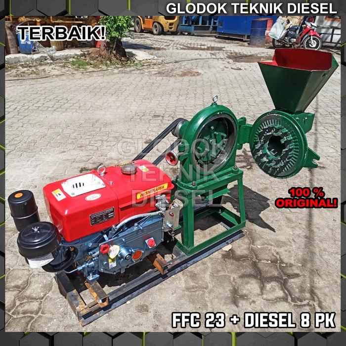 Mesin Giling Tepung FFC 23 + Penggerak Engine Diesel Solar 8 HP PK DISK MILL FFC23