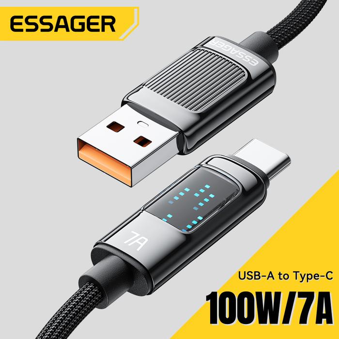 Essager 7A USB Type C Cable 100W USB C Charger Data For Realme Huawei P40 30 Pro 80W Fast Charging W
