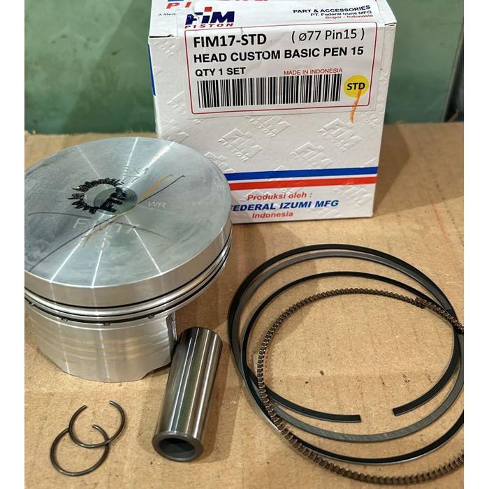 PISTON SET FIM 17 CUSTOM DOME DIAMETER 77 78 PIN 15 SEHER IZUMI TIGER MEGAPRO GL NEOTECH MIO NOUVO S