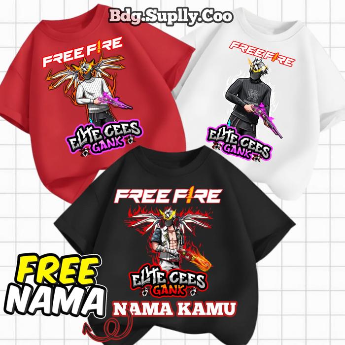 Bdg.Suplly.Co - Kaos Anak Premium Unisex Gambar Freefire Rapper Sayap - Rapper Hitam - Rapper Putih 