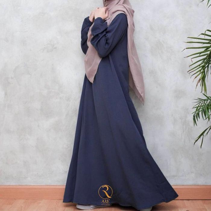 Kanza Gamis Polos Remaja Dewasa Basic | Gamis PoloS Hitam Putih Navy maroon DLL Simple Dress