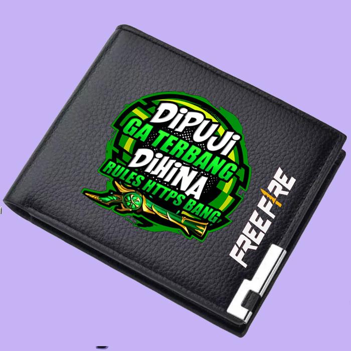 Dompet FF Freefire Di Puji Ga Terbang Di Hina Rules Httpss Bang Versi SG Emerald Hijau Hitam Kartu
