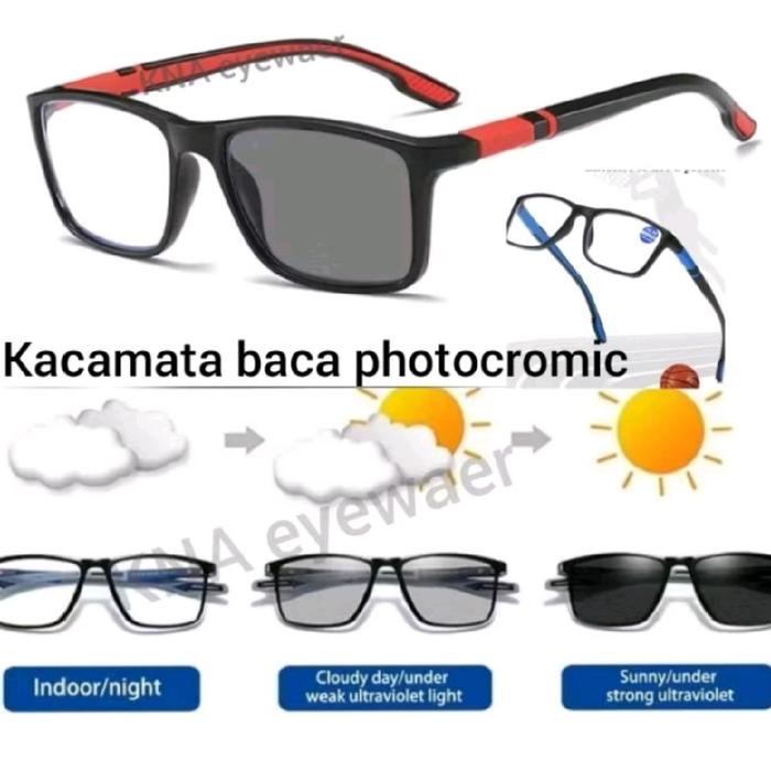 Kacamata Baca pria Lensa photocromic tersedia plus bifocal progresif kacamata baca dan jalan dobel f